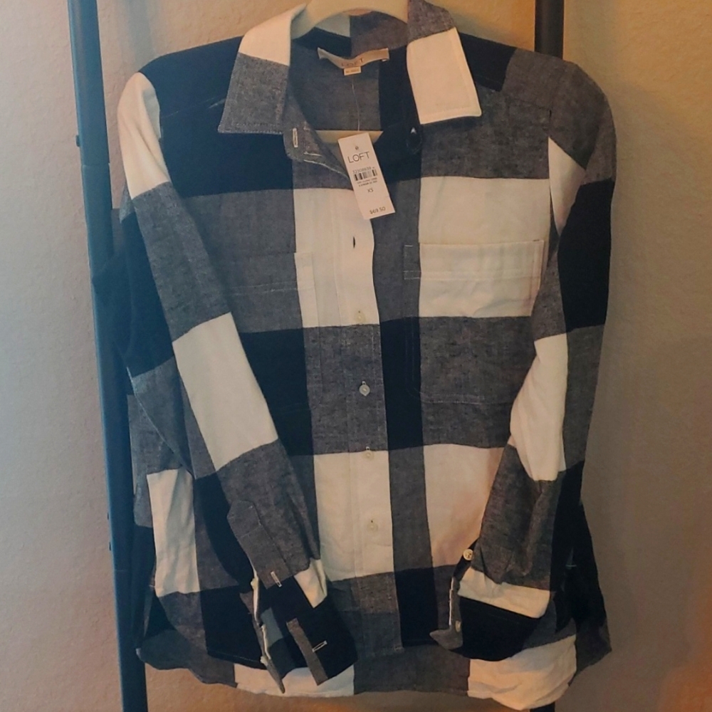 NWT Grey, Black, White Flannel